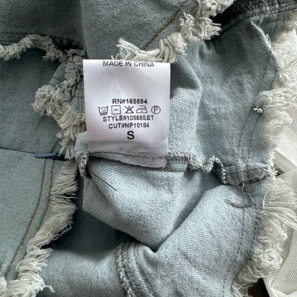 New pink mesh jean top new - Picture 6 of 7